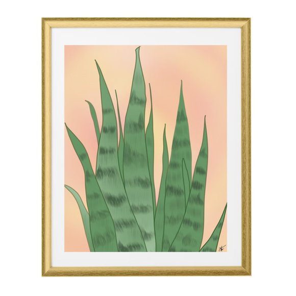 Snake Plant Sansevieria Mother's Tongue Orignal Print Graphic Drawing 11x14 - Picture 4 of 5